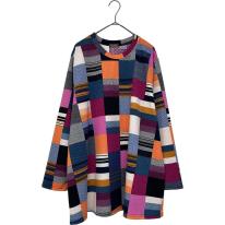 【4L】春物　パッチワーク柄プリント　BIGチュニック