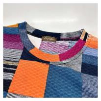 【4L】春物　パッチワーク柄プリント　BIGチュニック