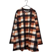 【3L】春物　チェック柄プリント　BIGチュニック
