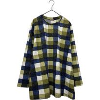 【3L】春物　チェック柄プリント　BIGチュニック