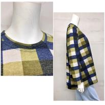 【3L】春物　チェック柄プリント　BIGチュニック