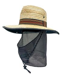 紳士　麦わら帽子DX 日よけ付
