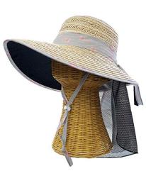 婦人 麦わら帽子DX 日よけ付