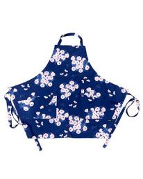 いろいろ入る5ポケットエプロン　ボタニカルネイビー