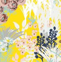 いろいろ入る5ポケットエプロン　ボタニカルイエロー