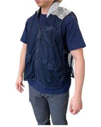 遮光冷感襟付きメッシュベスト