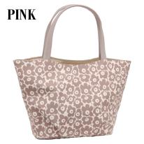 ミセス 合皮 花柄  軽量 ショルダー トート 手提げ バッグ ブラック ピンク グリーン グレー 