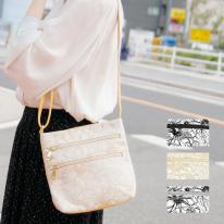 ミセス 花柄  軽量 ショルダー トート 手提げ バッグ ブラック イエロー グレー 春