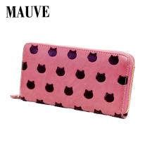 猫モチーフ 猫柄 財布 二つ折り 長財布 肉球 猫雑貨 小銭入れ カード収納 合成皮革 贈り物 