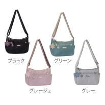 ミセス バッグ 舟形ショルダー トート 花 軽量 ブラック グレー グリーン グレージュ