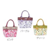 ミセス  トート バッグ  ショルダー 花柄 春 フラワー ピンク パープル グリーン