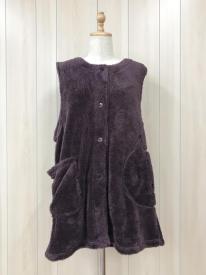 ボア無地　ジレエプロン　アニマル　ネコ