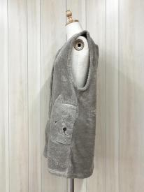 ボア無地　ジレエプロン　アニマル　ネコ