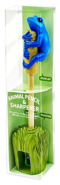 ペンシル＆シャープナー カメレオン　トカゲ　アマガエル　イチゴヤドクガエル　コバルトヤドクガエル