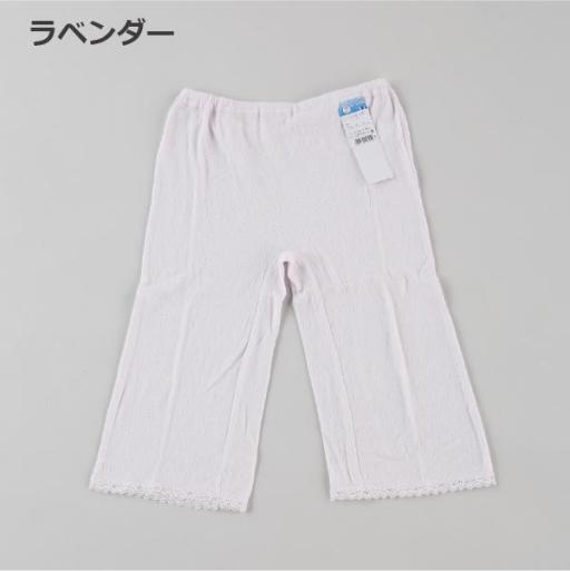 婦人綿100強撚糸パターンメッシュ５分丈ボトム