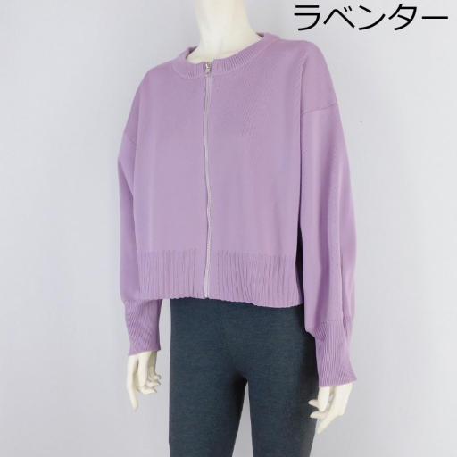5色展開無地ジップカーディガンゆったりサイズ