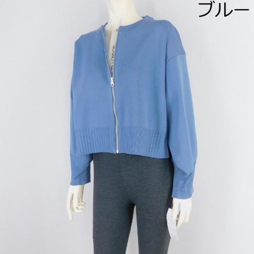 5色展開無地ジップカーディガンゆったりサイズ