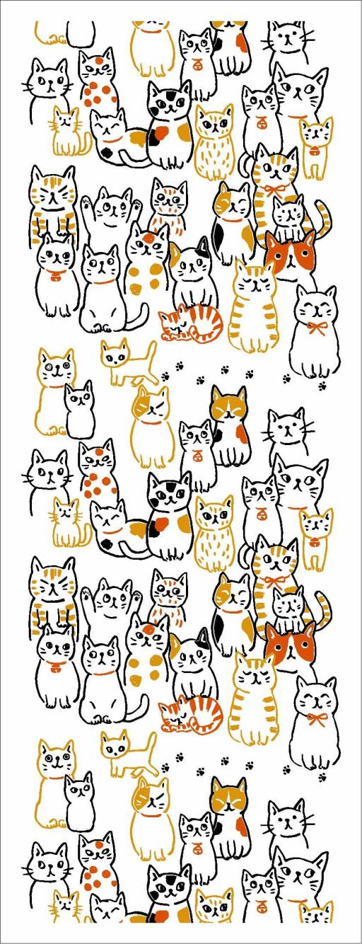 手ぬぐい　ねこ×ねこ