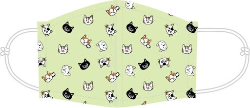 裏ガーゼふんわりマスク　ねこ・顔