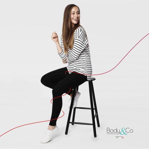 イタリア　BodyCo社　エマーナ　美脚レギンス　スタンダード　ブラック