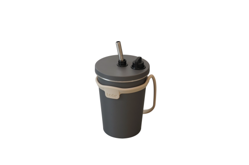 トート　ストロー付2wayタンブラー320ml　チャコール