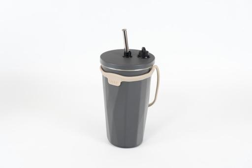 トート　ストロー付2wayタンブラー570ml　チャコール