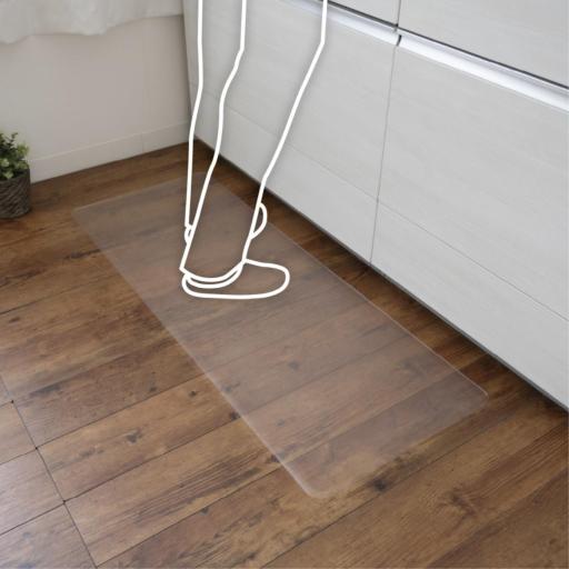 透明なキッチンマット 約４５×１２０cm　床の汚れ、傷防止　拭ける　クリア