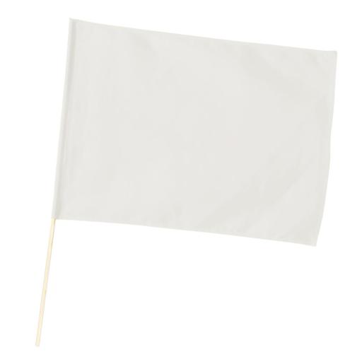 小旗　白　旗：Ｗ４１×Ｈ３０ｃｍ　旗竿：４５ｃｍ（φ８ｍｍ）