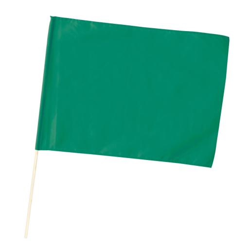 小旗　緑　旗：Ｗ４１×Ｈ３０ｃｍ　旗竿：４５ｃｍ（φ８ｍｍ）