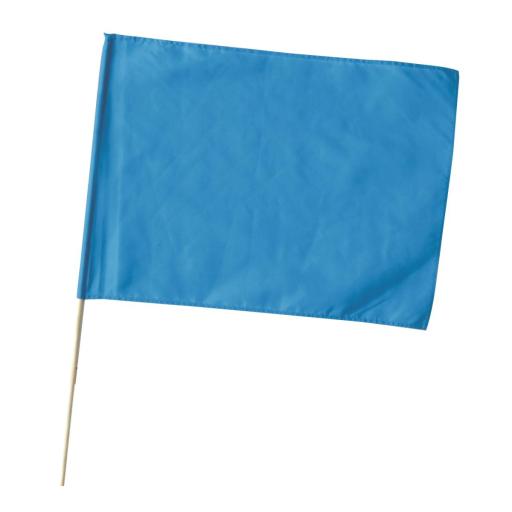大旗　青　旗：Ｗ５９×Ｈ４４ｃｍ　旗竿：７５ｃｍ（φ９ｍｍ）