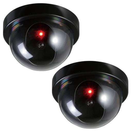 防犯ダミーカメラ　ドーム型（赤色ＬＥＤ点滅タイプ）２個セット