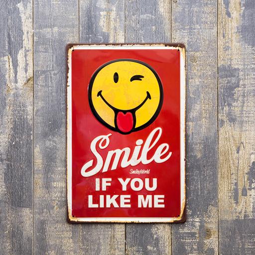 アンティークメタルエンボスプレート　S SMILE