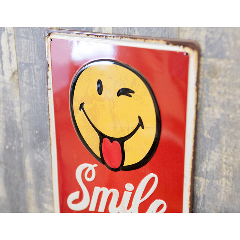 アンティークメタルエンボスプレート　S SMILE