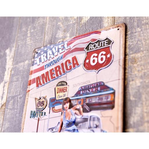 アンティークメタルエンボスプレート　S TRAVEL AMERICA