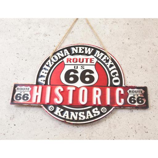 アンティークメタルプレート HISTORIC ROUTE US 66