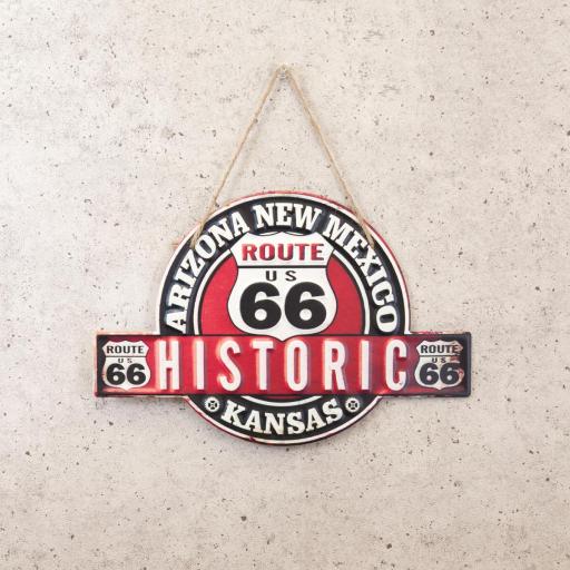アンティークメタルプレート HISTORIC ROUTE US 66