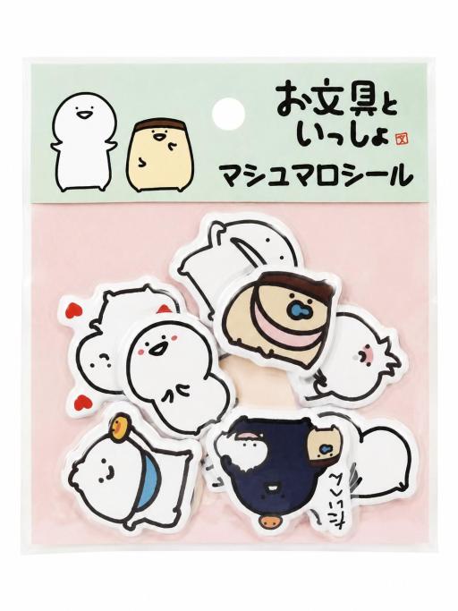 エンスカイ お文具といっしょ マシュマロシール (1)(2)(3)(4) シール・ステッカー PVC