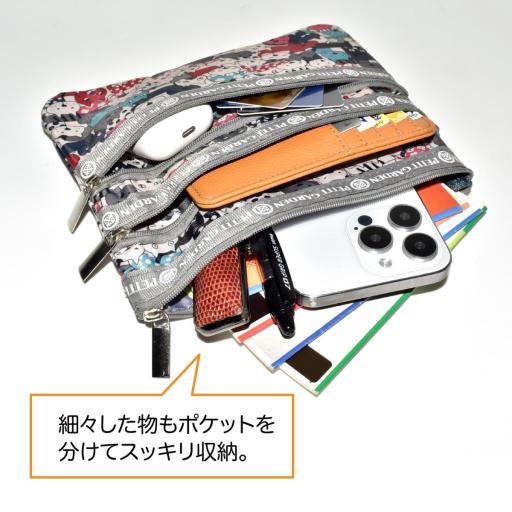 定番ポーチ おしゃれ ポーチ おしゃれ 3連ファスナー カジュアルポーチ 即納
