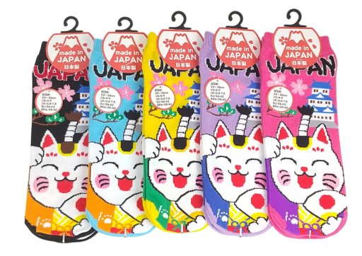 【お土産おもしろソックス】ちょんまげ招き猫