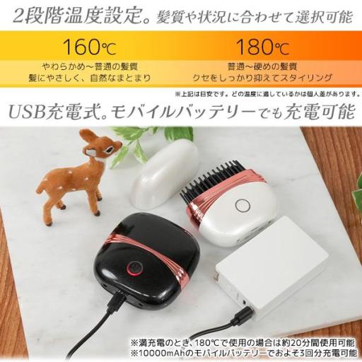 超軽量コンパクト　ポータブルヒートブラシ