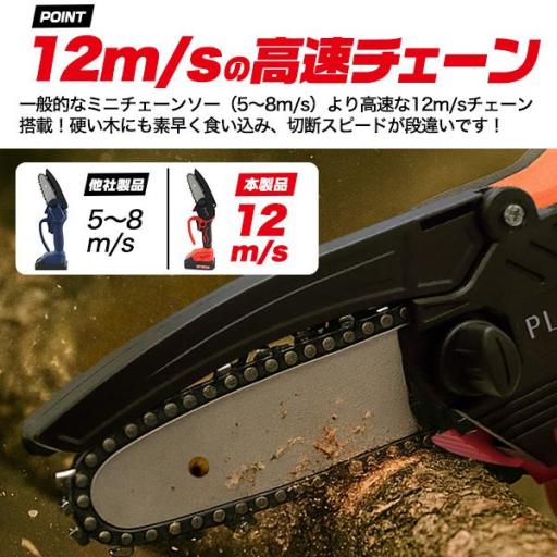 コンパクトだけどパワフル 充電式ハンディチェーンソー