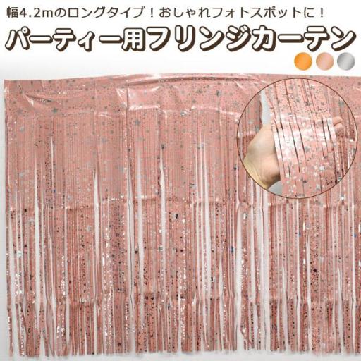 幅4.2mのロングタイプ♪　パーティー用フリンジカーテン(ホイル タッセルカーテン)