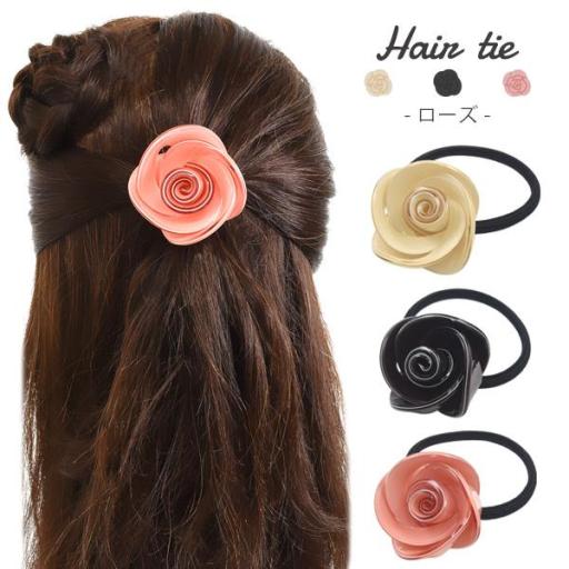 百貨店でも販売されていました♪　ヘアアクセサリー♪ヘアゴム ローズ