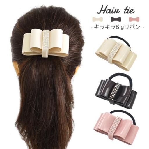 百貨店でも販売されていました♪　ヘアアクセサリー♪ヘアゴム キラキラBigリボン