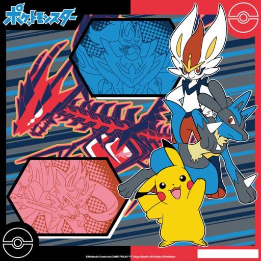 56229 ポケモン ハンカチ ストライプ ポケットモンスター キャラクター 子供 キッズ グッズ