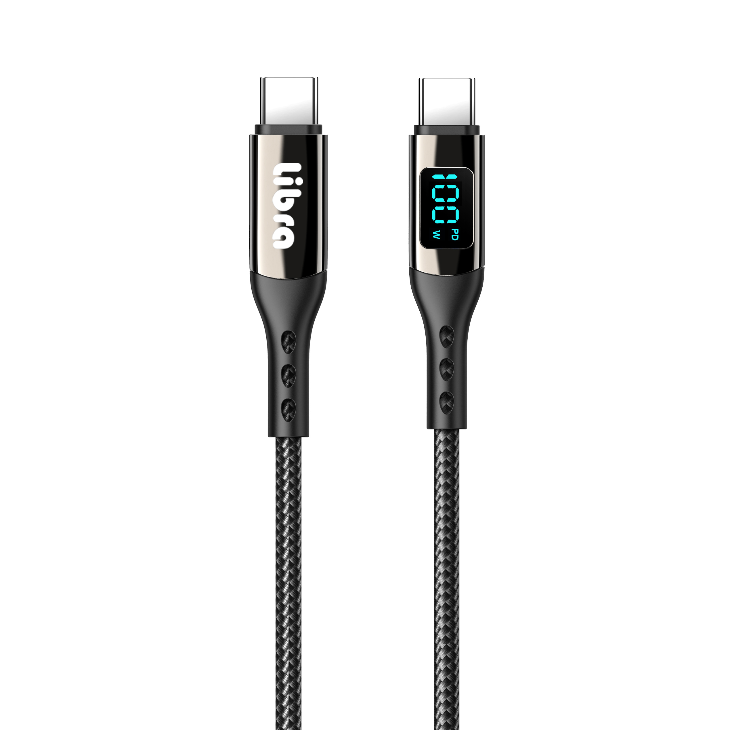 5個セットLibra 出力が見える液晶付きケーブル TYPEC to TYPEC 100W