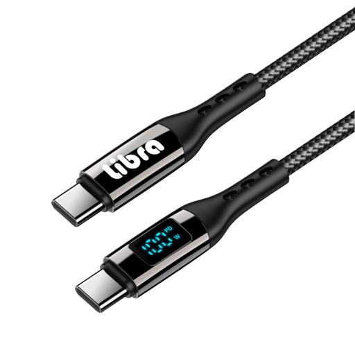 5個セットLibra 出力が見える液晶付きケーブル TYPEC to TYPEC 100W