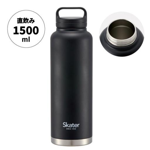 【スケーター】 スクリューハンドル付マグボトル 1500ml 【ブラック】 スケーター